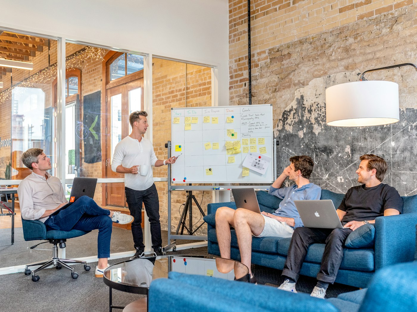 Strategy board with metrics: logistics performance indicators (KPIs) for leadership