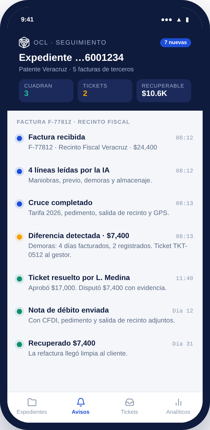 App de seguimiento OCL con el hilo del viaje